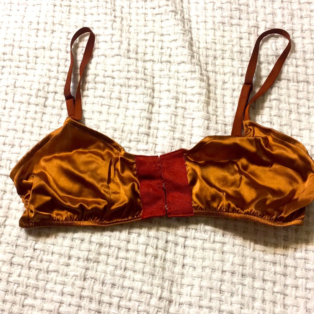 Anthropologie copper Zinke bralette size M